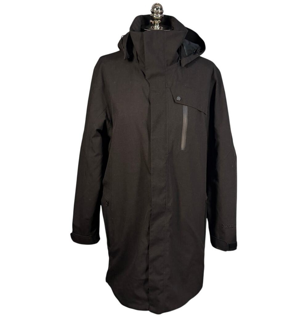 Marmot Womens Black Hooded Winter Coat Size Large